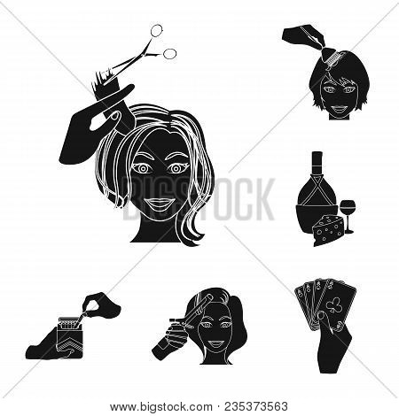 Manipulation By Hands Black Icons In Set Collection For Design. Hand Movement Vector Symbol Stock  I