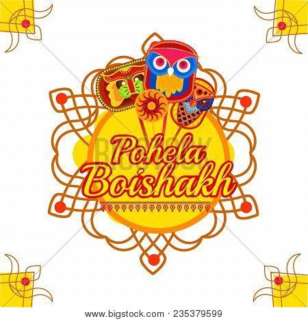 Poster Or Banner Of Bengali New Year Pohela Boishakh Greeting Card Background.