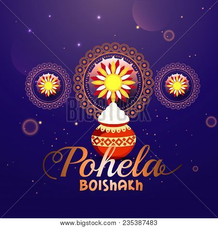 Poster Or Banner Of Bengali New Year Pohela Boishakh Greeting Card Background.