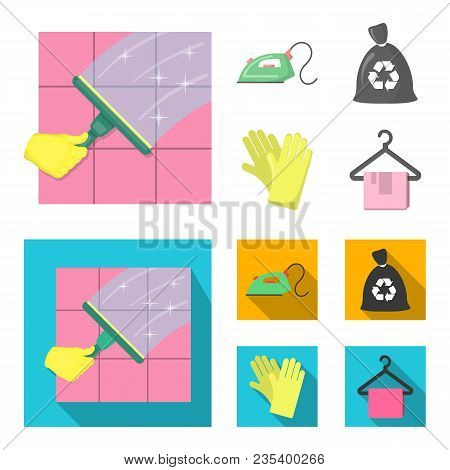 Cleaning And Maid Cartoon, Flat Icons In Set Collection For Design. Equipment For Cleaning Vector Sy