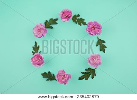 Flower Fream Flat Lay Concept Romantic Love