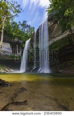 Beautiful Huai Luang Waterfall Located Inside Phu Chong Na Yoi National Park, Ubon Ratchathani , Tha