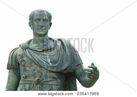 Bronze Statue Near The Roman Forum Emperor Julius Caesar