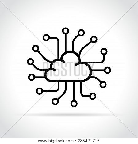 Illustration Of Data Cloud Icon On White Background