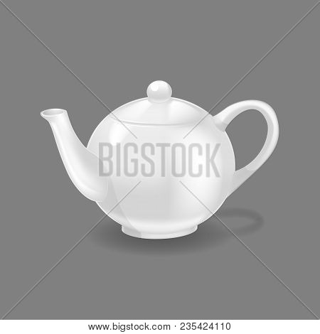 Realistic Template, Mock-up, Porcelain Ceramic Ware. Kettle For Making Tea, Coffee, Sweet Drinks, Ke