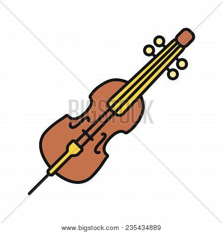 Cello Color Icon. Violoncello. Isolated Vector Illustration