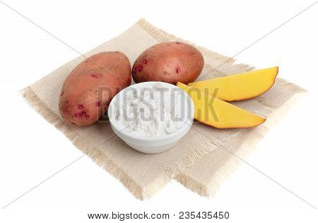 Starch Potato Isolated On White Back Ground.