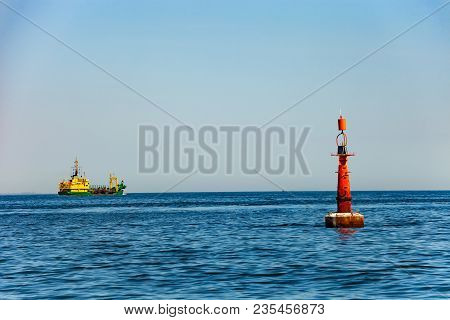 Navigation Buoy At The Edge Of A Fairway.