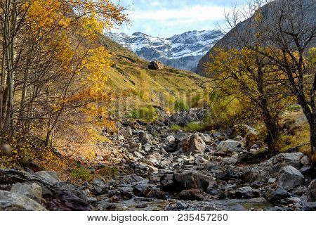 A View Of The Cirque Of Troumouse In The Pyrenees Mountains