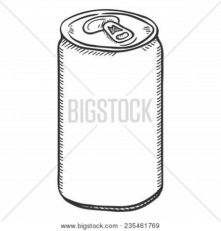 Vector Single Sketch Blank Beer Can