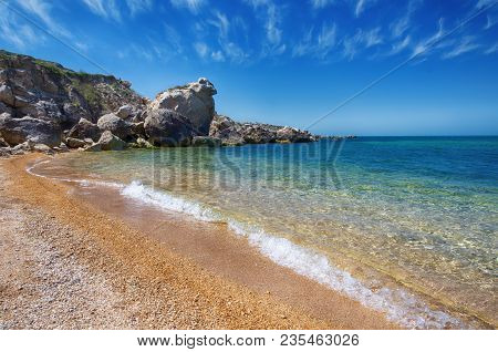 Beautiful Scenery, The Bay Of The Kazantip Nature Reserve On The Sea Of Azov