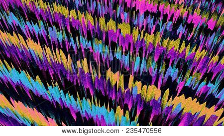 Retro Abstract Background. Colorful Noise. Trendy Wallpaper. Multicolor. Sharp Shapes. Intense. Vibr
