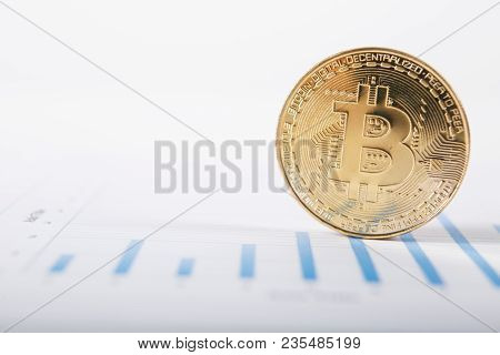 Gold Bitcoin And Quotes Charts. A Visual Representation Of Digital Cryptocurrencies. Bitcoin Are Ful