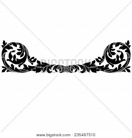 Black vintage ornament, baroque ornament, scroll ornament, engraving ornament, border ornament, floral ornament, retro pattern, antique pattern, style acanthus pattern, foliage pattern, swirl pattern decorative pattern, filigree pattern. vector
