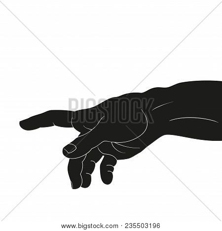 Vector Drawing Of Hands Isolated On White Background.