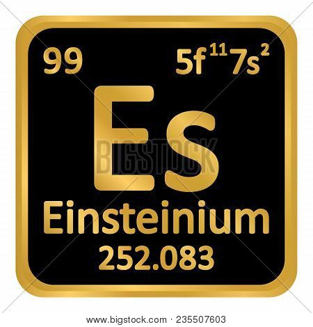 Periodic Table Element Einsteinium Icon On White Background. Vector Illustration.