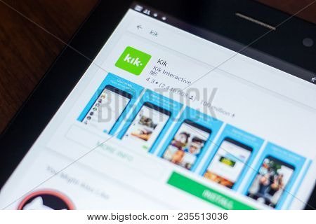 Ryazan, Russia - March 21, 2018 - Kik Icon In The List Of Mobile Apps
