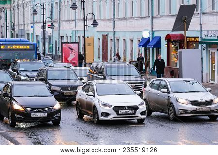 Moscow, Russia - April, 2, 2018: traffic in Mosocw