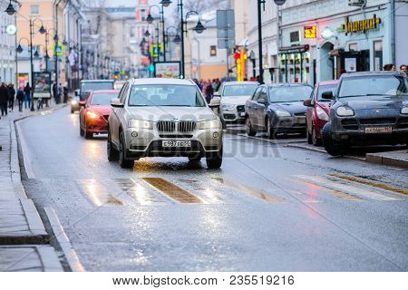 Moscow, Russia - April, 2, 2018: traffic in Mosocw