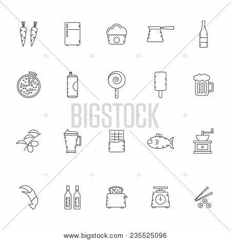 Food, Drink And Kitchen Equipment Icons 4 - Vector Icon Set