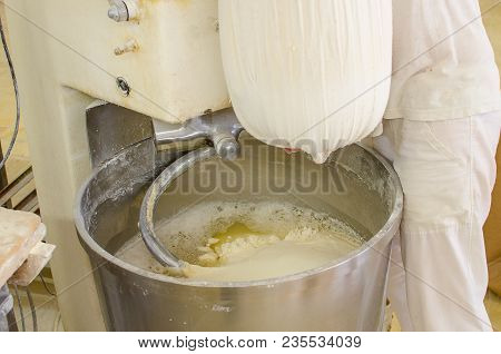 Preparing And Weighing Dough In A Large Bakery.