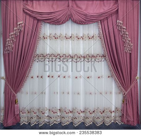 Luxury Curtains In A Classic Style. Interier