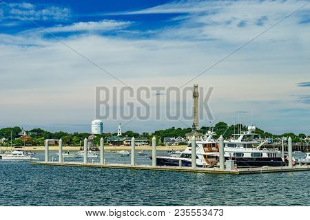 Provincetown Marina And Pilgrim Monument, Provincetown Ma Us.