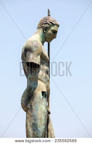 Pompeii, Italy - June 15, 2017: Sculptures Of The Polish Sculptor Igor Mitoraj On Display At Pompeii