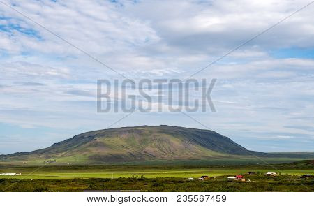 A Picturesque Volcanic Crater  In Southern Iceland