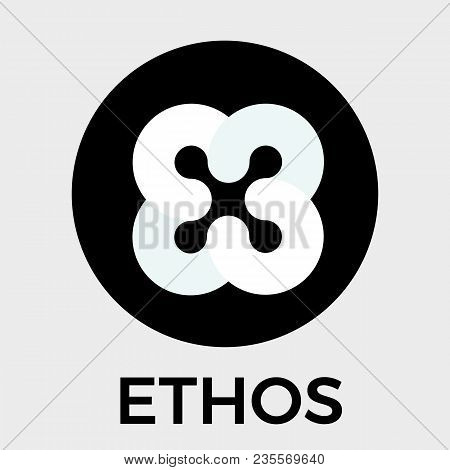 Ethos Black And White Vector Logo. The People-powered Blockchain Platform And Crypto Currency