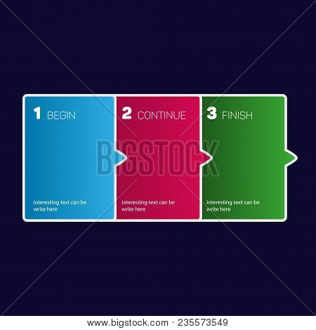 1 2 3 Steps Form Rof Presentation, Infographic Concept, Vector Eps 10