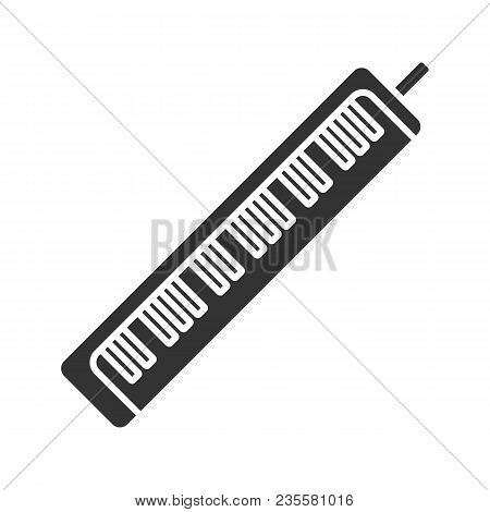 Melodica Glyph Icon. Pianica. Melody Horn. Silhouette Symbol. Negative Space. Vector Isolated Illust