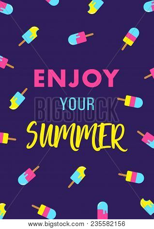 Enjoy Your Summer Ice Cream Poster Design Template