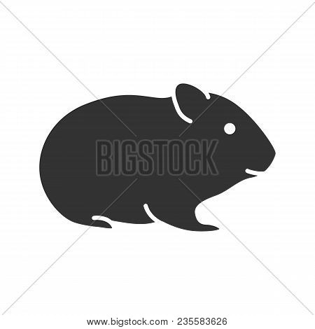 Hamster Glyph Icon. Rodent. Silhouette Symbol. Negative Space. Vector Isolated Illustration