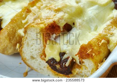 Oven Baked Chili Cheese Dogs , Close Up