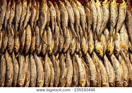 Smoked Baltic herring. The fish of Smoked Baltic Salak.
