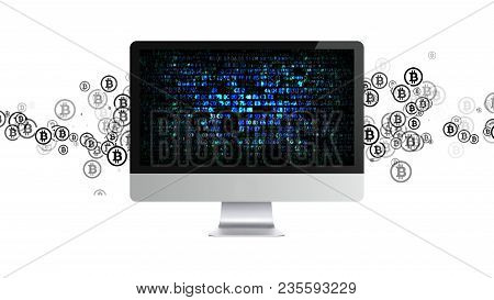 Extraction Of Cryptocurrency. Mining Bitcoin Mining Of Crypto Currency.