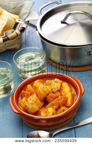 marmitako, tuna and potatoes stew,  spanish basque cuisine