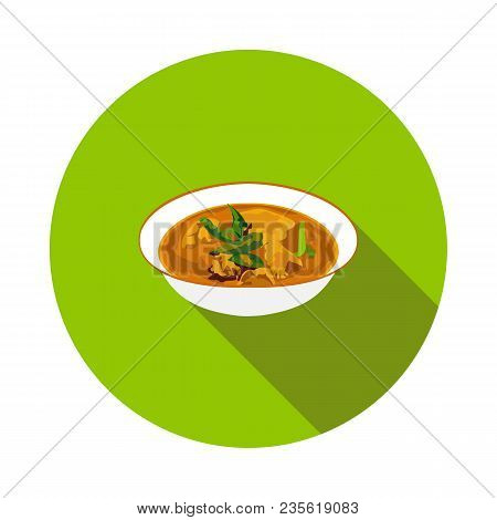Flat Chicken Curry Icon In Vector Format