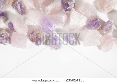 Amethyst And Pink Quartz Gems