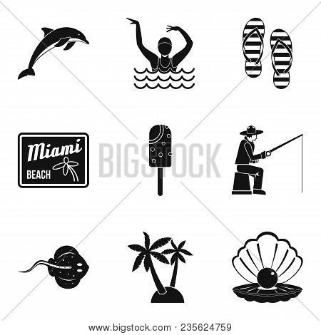 Riverbank Icons Set. Simple Set Of 9 Riverbank Vector Icons For Web Isolated On White Background