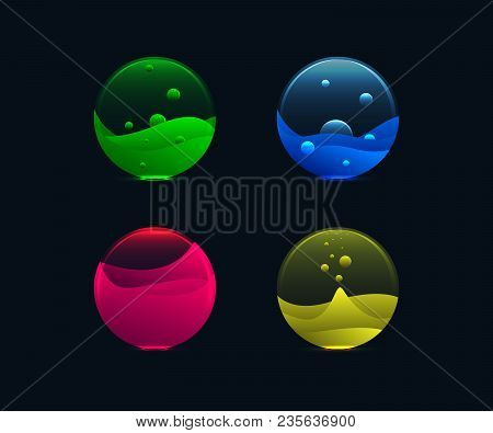 Colorful Glass Toxic Sphere Vector Illustration. Design Elements