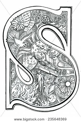The Letter S In The Style Of Dudling