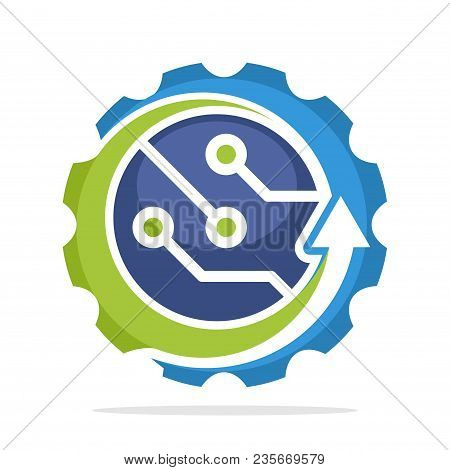 Logo Icon With Advanced Technology Development Concept