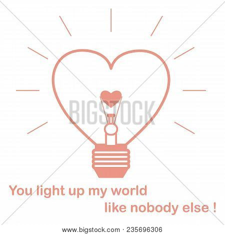 Glowing Light Bulb In The Shape Of A Heart
