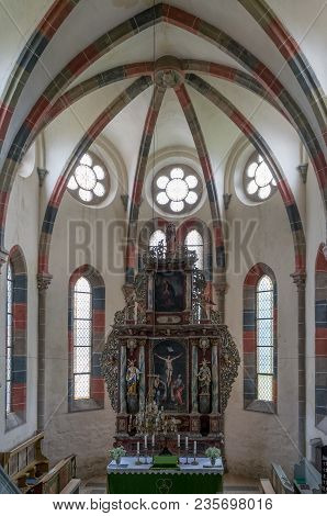 Carta, Romania - 13 August, 2017: The Interior Of A Chatolic Church.