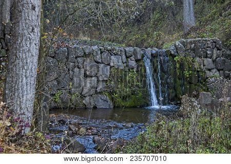 Part Of  Waterfall Cascade Of River Lokorska Near Village  Lokorsko, Sofia, Bulgaria