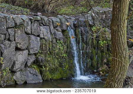 Part Of  Waterfall Cascade Of River Lokorska Near Village  Lokorsko, Sofia, Bulgaria