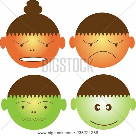 Emotional Cartoon. An Illustration Of The Cartoon Character.