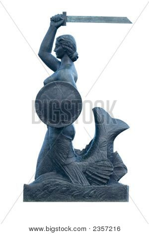 Warschau-Mermaid, Isolated On White